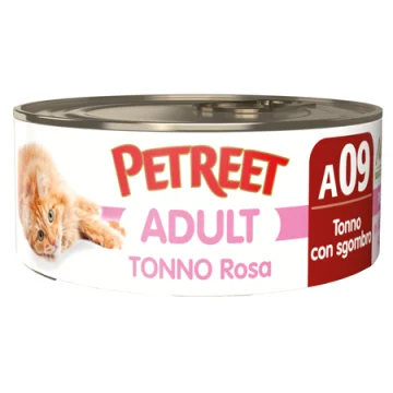 PETREET GATTO ADULT A09 TONNO ROSA SGOMBRO 70GR (lattina)