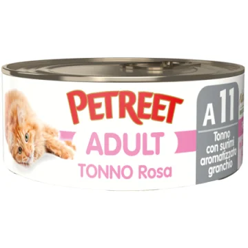 PETREET GATTO ADULT A11 TONNO ROSA SURIMI GRANCHIO 70GR (lattina)