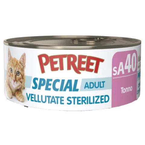 PETREET GATTO SPECIAL ADULT SA40 VELLUTATE STERILIZED TONNO 70GR (lattina)