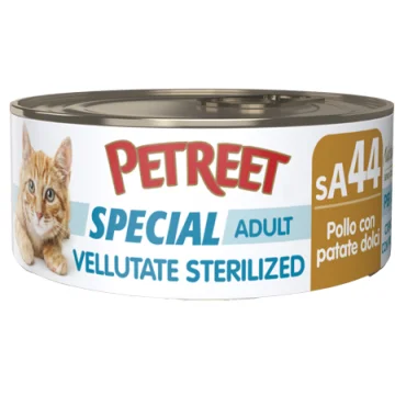 PETREET GATTO SPECIAL ADULT SA44 VELLUTATE STERILIZED POLLO PATATE DOLCI 70GR (lattina)