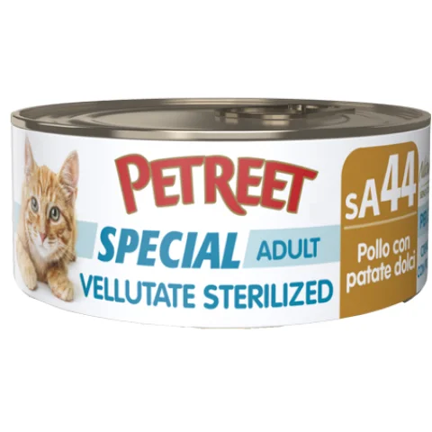 PETREET GATTO SPECIAL ADULT SA44 VELLUTATE STERILIZED POLLO PATATE DOLCI 70GR (lattina)