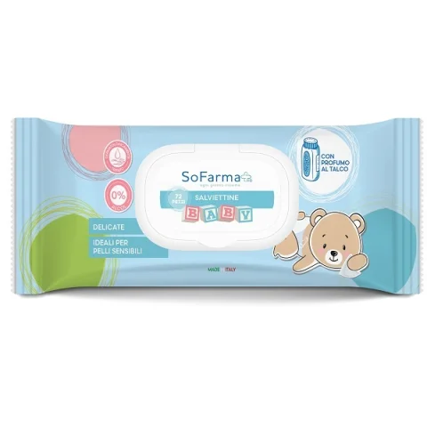 SALVIETTINE TALCO BABY 72 pezzi Sofarma+ SALVIETTINE TALCO BABY 72 pezzi Sofarma+