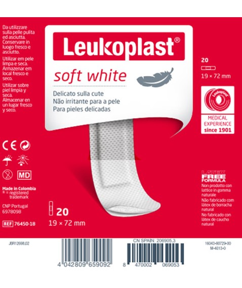 LEUKOPLAST SOFT WHITE72X19 20P