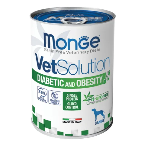 MONGE CANE VET SOLUTION HYPO DIABETIC OBESITY 400GR (lattina)