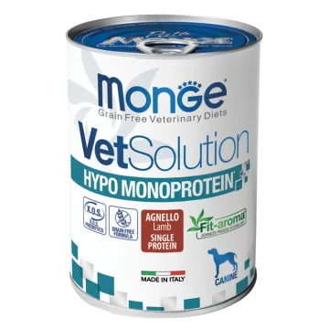 MONGE CANE VETSOLUTION HYPO MONOPROTEICO AGNELLO 400GR (lattina)