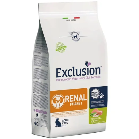 EXCLUSION GATTO DIET RENAL PHASE 1 MONOPROTEICO ADULT MAIALE PISELLI RISO 300GR