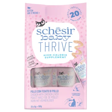 SCHESIR GATTO BABY THRIVE KITTEN POLLO FEGATO 20x8GR (bustina)