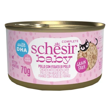 SCHESIR GATTO BABY KITTEN POLLO FEGATO 70GR (lattina)