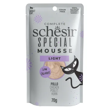SCHESIR GATTO SPECIAL MOUSSE LIGHT LOW CALORIES ADULT POLLO 70GR (bustina)