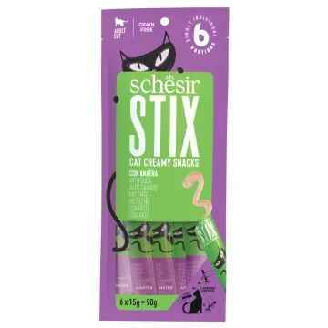 SCHESIR GATTO SNACK STIX CREAMY ANATRA 6PZ 15GR
