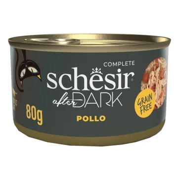 SCHESIR GATTO AFTER DARK GRAIN FREE BRODO ADULT POLLO 80GR (lattina)