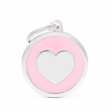 MY FAMILY MEDAGLIETTA CERCHIO (L) ROSA CUORE (REF. MFCH17PINKHEART)