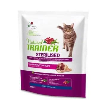 TRAINER NATURAL GATTO STERILISED ADULT PROSCIUTTO 300GR