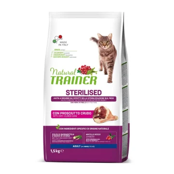 TRAINER NATURAL GATTO STERILISED ADULT PROSCIUTTO 1,5KG