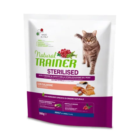 TRAINER NATURAL GATTO STERILISED ADULT SALMONE 300GR