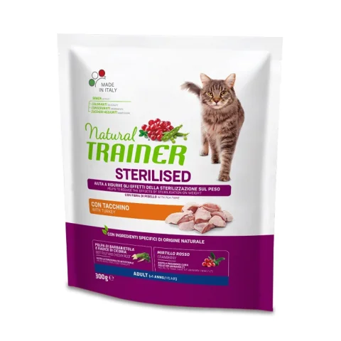 TRAINER NATURAL GATTO STERILISED ADULT TACCHINO 300GR