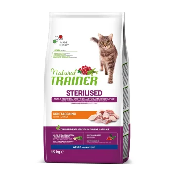 TRAINER NATURAL GATTO STERILISED ADULT TACCHINO 1,5KG