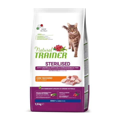 TRAINER NATURAL GATTO STERILISED ADULT TACCHINO 1,5KG
