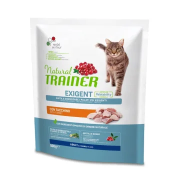 TRAINER NATURAL GATTO EXIGENT APPETITO DIFFICILE STERILIZED ADULT TACCHINO 300GR
