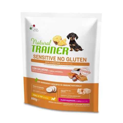 TRAINER NATURAL CANE SENSITIVE SMALL/TOY PUPPY/JUNIOR SALMONE 800GR