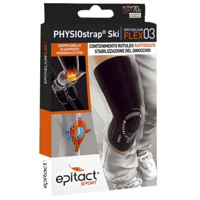 Epitact Sport PHYSIOstrap Ski Taglia XS - Ginocchiera contenimento rotuleo rafforzato stabilizzazione del ginocchio