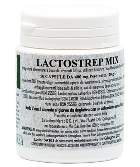 LACTOSTREP MIX 500 MG 50 CPS