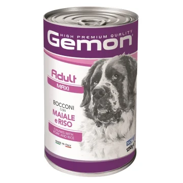 GEMON CANE BOCCONI MAXI ADULT MAIALE RISO 1,25KG (lattina)
