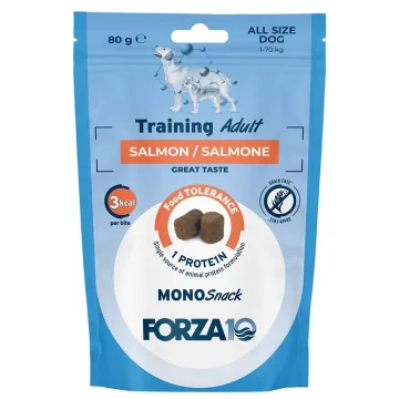 FORZA10 CANE MONO SNACK TRAINING ADULT SALMONE 80GR