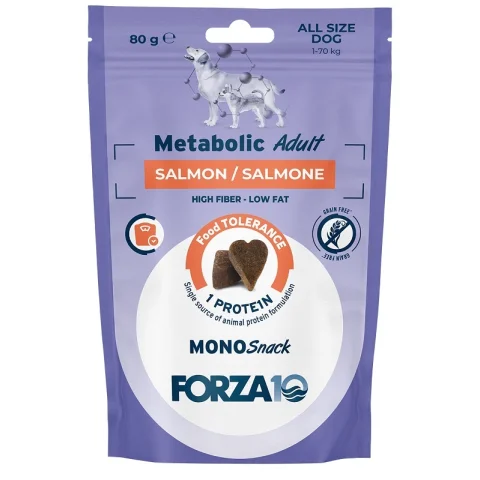 FORZA10 CANE MONO SNACK METABOLIC ADULT SALMONE 80GR FORZA10 CANE MONO SNACK METABOLIC ADULT SALMONE 80GR