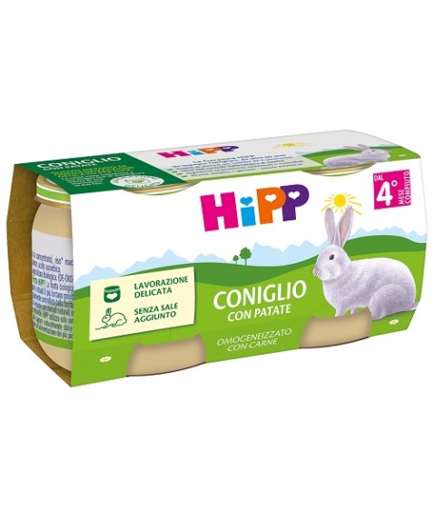 OMO HIPP Coniglio+Verd.2x80g