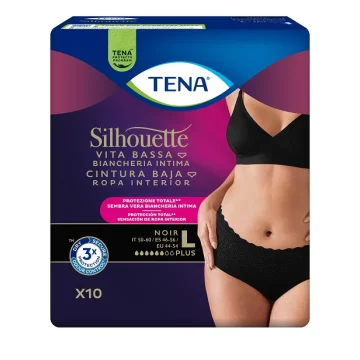 TENA SILHOUETTE Noir L VB 10pz