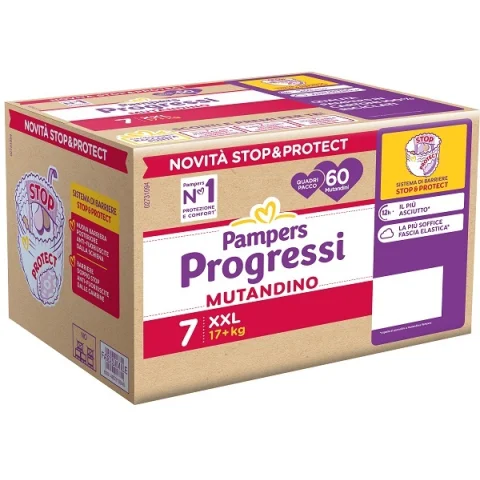 Pampers Quadri Progressi Mutandino XXL 17+ Kg 60pz