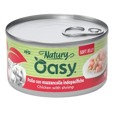 OASY GATTO NATURY SOFT JELLY POLLO CON MAZZANCOLLE 85GR (lattina)