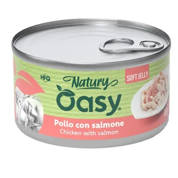 OASY GATTO NATURY SOFT JELLY POLLO SALMONE 150GR (lattina)