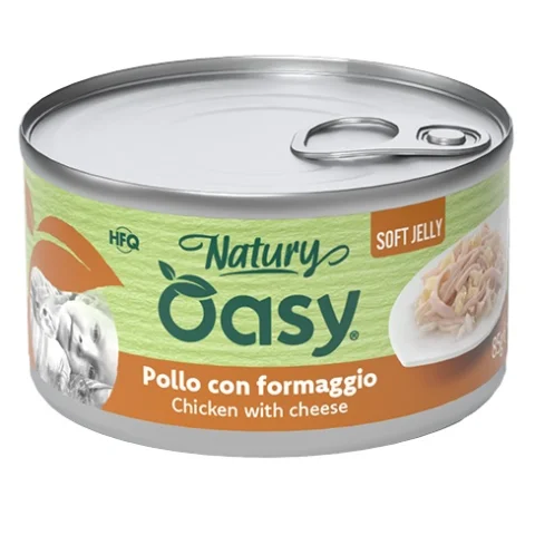 OASY GATTO NATURY SOFT JELLY POLLO CON FORMAGGIO 150GR (lattina) OASY GATTO NATURY SOFT JELLY POLLO CON FORMAGGIO 150GR (lattina)