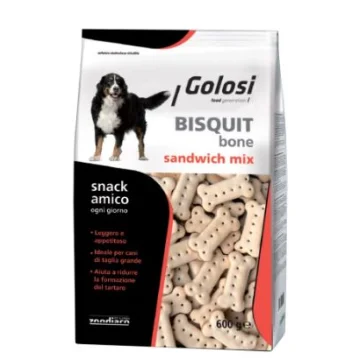 PROLIFE CANE SNACK GOLOSI BISQUIT BONE SANDWICH MIX 600GR