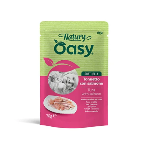 OASY GATTO NATURY SOFT JELLY TONNETTO SALMONE 70GR (bustina) OASY GATTO NATURY SOFT JELLY TONNETTO SALMONE 70GR (bustina)