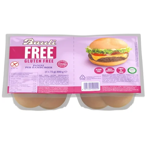 BAULI FREE PANINI HAMBURGER 4P BAULI FREE PANINI HAMBURGER 4P