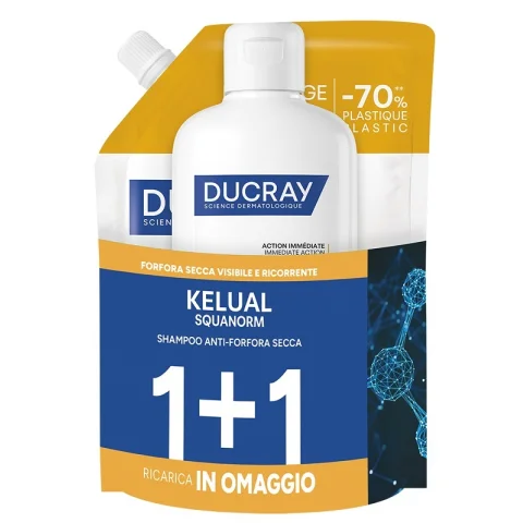 Kelual Squanorm Shampoo idratante anti-forfora 400ML + Ricarica 400ml Kelual Squanorm Shampoo idratante anti-forfora 400ML + Ricarica 400ml