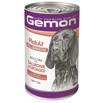 GEMON CANE BOCCONI ALL BREED ADULT SALMONE ORTAGGI 1,25KG (lattina)