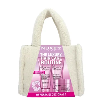 NUXE ROUTINE CAPELLI Shampoo+Balsamo+maschera & Borsa Fluffy in omaggio