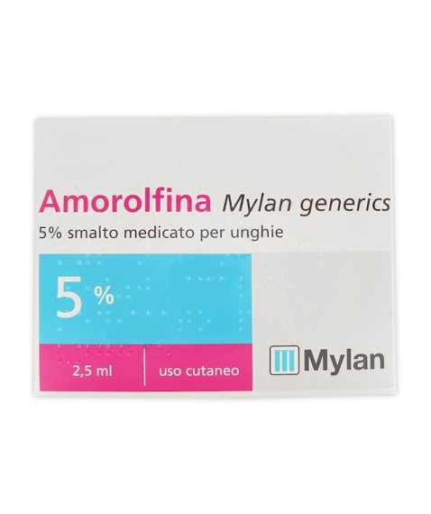 Amorolfina Mylan Smalto Da 2,5ml al 5% - Smalto per il trattamento delle onicomicosi