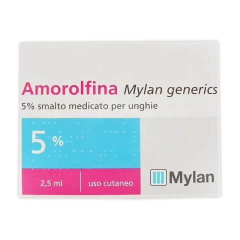 Amorolfina Mylan Smalto Da 2,5ml al 5% - Smalto per il trattamento delle onicomicosi