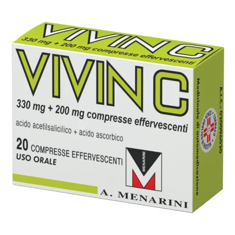 Vivin C 20 compresse effervescenti 330 mg + 200 mg Farmaco per il trattamento di dolore e stati febbrili