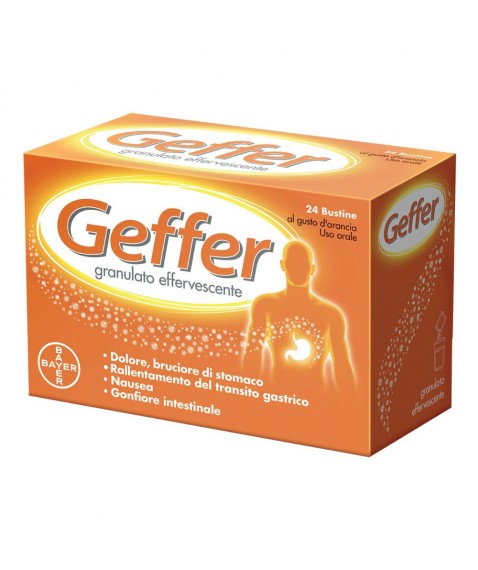 Geffer 24 Bustine Gusto Arancia - Contro Cattiva Digestione e Problemi di Stomaco