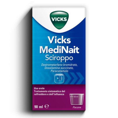 Vicks MediNait 90ml Sciroppo per Sintomi del Raffreddore e dell'Influenza Vicks MediNait 90ml Sciroppo per Sintomi del Raffreddore e dell'Influenza