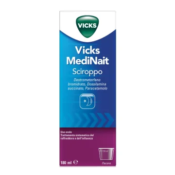 Vicks MediNait 180ml Sciroppo per Sintomi del Raffreddore e dell'Influenza Vicks MediNait 180ml Sciroppo per Sintomi del Raffreddore e dell'Influenza