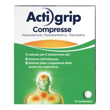 Actigrip 12 compresse 2,5 + 60 + 500 mg - Farmaco per i sintomi da raffreddamento