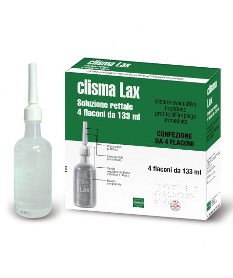 Clisma Lax 4 Flaconi da 133 ml Soluzione Rettale