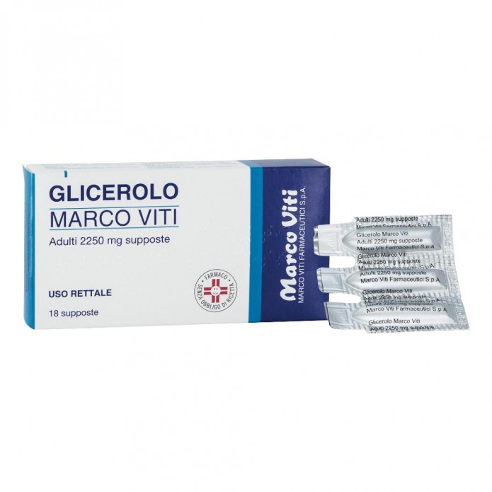 Glicerolo Marco Viti 2250 Mg 18 Supposte per Adulti per la Stitichezza Occasionale